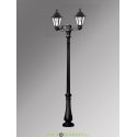 Столб фонарный уличный Fumagalli Nebo BISSO/RUT 2L черный, матовый 3,0м 2xE27 LED-FIL с лампой 800Lm, 2700К