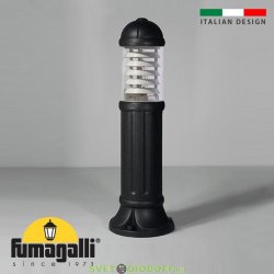 Столб фонарный уличный Fumagalli SAURO 800 Е27 черный/прозрачный+белый рассеиватель 0,8м