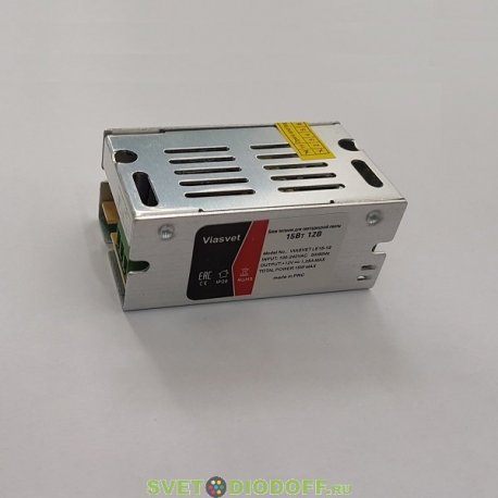 Блок питания для светодиодов SD-VIASVET LE15W-12V, 75*50*15мм, IP20