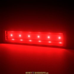 Светодиодный светильник фасадная подсветка Барокко 9Вт, КРАСНЫЙ ПРОЗРАЧНЫЙ, IP67, 300мм