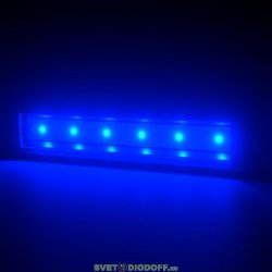 Светодиодный светильник фасадная подсветка Барокко 12Вт, СИНИЙ ПРОЗРАЧНЫЙ, IP67, 300мм