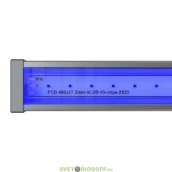 Светодиодный светильник фасадная подсветка Барокко 24Вт, СИНИЙ ПРОЗРАЧНЫЙ, IP67, 1200мм