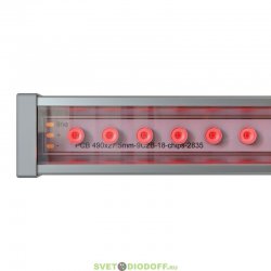 Архитектурный светодиодный светильник Барокко Оптик 8Вт, линза 15 градусов, КРАСНЫЙ, IP67, 500мм