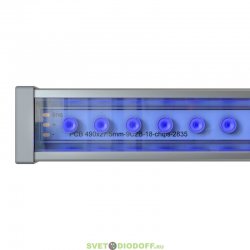 Архитектурный светодиодный светильник Барокко Оптик 6Вт, линза 15 градусов, СИНИЙ, IP67, 300мм