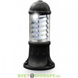 Столб фонарный уличный Fumagalli SAURO 500 черный/прозрачный серебрянный рассеив. 0,5м
