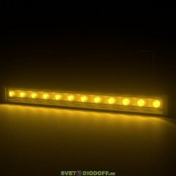 Архитектурный светодиодный светильник Барокко Оптик 12Вт, линза 10 градусов, ЯНТАРНЫЙ (желтый), IP67, 600мм