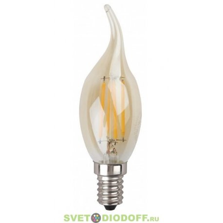 Лампа светодиодная Филамент (золотая колба) ЭРА F-LED BXS-5w-827-E14 gold 2700К
