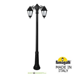 Светильник уличный FUMAGALLI GIGI BISSO/ANNA 2L DN черный/прозрачный плафон 1.88м.п. 2xE27 LED-FIL с лампами 800Lm, 4000К
