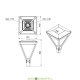 Светодиодный светильник торшерного типа Аскет 100Вт, 14500Лм, 5000К Яркий дневной, линза 155х85°, IP66