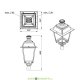 Венчающий светодиодный светильник Парк Пушкинский Премиум 30Вт, 3630Лм, 3000К Теплый, оптика 150°, IP66