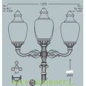 Светильник парковый столб HOREB 3500 ADAM/CANA 500 3L+1 чёрный, опал 4,35м