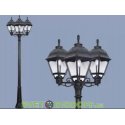 Уличный фонарь столб Fumagalli GIGI Bisso/Cefa 3L черный/прозрачный 2,17м 3xE27 LED-FIL с лампами 800Lm, 2700К