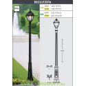 Уличный фонарь столб Fumagalli Ricu/Cefa черный/молочный 2,45м 1xE27 LED-FIL с лампой 800Lm, 2700К