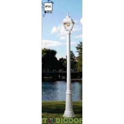 Уличный фонарь столб Fumagalli Ricu/Cefa белый/прозрачный 2,45м 1xE27 LED-FIL с лампой 800Lm, 2700К