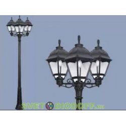 Уличный фонарь столб Fumagalli Ricu Bisso/Cefa 3 черный/прозрачный 2,45м 3xE27 LED-FIL с лампами 800Lm, 2700К