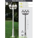 Уличный фонарь столб Fumagalli Ricu Bisso/Cefa 3 белый/прозрачный 2,45м 3xE27 LED-FIL с лампами 800Lm, 2700К