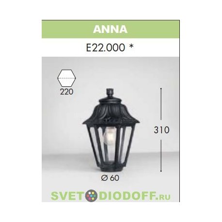 Венчающий светильник ANNA Fumagalli черный/прозрачный рассеиватель 1xE27 LED-FIL с лампой 800Lm, 2700К