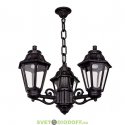 Уличный подвесной светильник Fumagalli Sichem/Anna черный/прозрачное 3х рожковый 3xE27 LED-FIL с лампой 800Lm, 2700К (люстра)