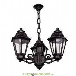 Уличный подвесной светильник Fumagalli Sichem/Anna черный/матовый 3х рожковый 3xE27 LED-FIL с лампой 800Lm, 2700К (люстра)