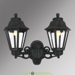 Уличный настенный светильник Fumagalli Porpora/Anna черный, прозрачный 2xE27 LED-FIL с лампами 800Lm, 2700К