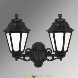 Уличный настенный светильник Fumagalli Porpora/Anna черный, матовый 2xE27 LED-FIL с лампами 800Lm, 2700К