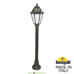 Столб фонарный уличный Fumagalli Mizar/Anna античная бронза, матовый 1,1м 1xE27 LED-FIL с лампой 800Lm, 2700К