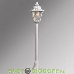 Столб фонарный уличный Fumagalli Mizar/Anna белый, прозрачный 1,1м 1xE27 LED-FIL с лампой 800Lm, 2700К