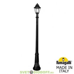 Столб фонарный уличный Fumagalli GIGI/ANNA черный, прозрачный, 2,03м.п. 1xE27 LED-FIL с лампой 800Lm, 2700К