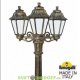 Столб фонарный уличный Fumagalli Ricu Bisso/Anna 3L античная бронза/опал 2,38м 3xE27 LED-FIL с лампами 800Lm, 2700К