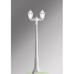 Столб фонарный уличный Fumagalli Artu Bisso/Anna 2L белый, матовый 1,85м 2xE27 LED-FIL с лампами 800Lm, 2700К