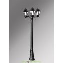 Столб фонарный уличный Fumagalli Artu Bisso/Anna 3L черный, матовый 1.85м 3xE27 LED-FIL с лампами 800Lm, 2700К