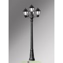 Столб фонарный уличный 3+1 Fumagalli Artu Bisso/Anna черный, молочный 1,98м 4xE27 LED-FIL с лампами 800Lm, 2700К