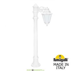 Светильник уличный столб FUMAGALLI ALOE BISSO/ANNA DN боковой белый/прозрачный 1,15м. 1xE27 LED-FIL с лампой 800Lm, 4000К