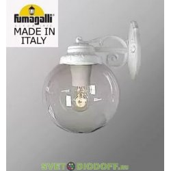 Уличный настенный светильник Fumagalli Bisso/GLOBE 250 белый, прозрачный (вверх)