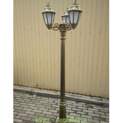 Столб фонарный уличный Fumagalli Gigi Bisso/Anna 3L черненная бронза, матовый 2,09м 3xE27 LED-FIL с лампами 800Lm, 4000К