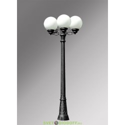 Столб фонарный уличный Fumagalli Gigi Bisso/GLOBE 250 3L черный, шар молочный 2,2м