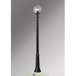 Столб фонарный садовый уличный Fumagalli Ricu/GLOBE 250 черный, прозрачный 2,25м