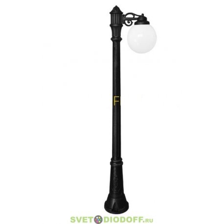 Столб фонарный уличный Fumagalli RICU BISSO/GLOBE 250 1L черный шар молочный 2,05м