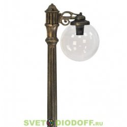 Столб фонарный уличный Fumagalli RICU BISSO/GLOBE 250 1L античная бронза, шар прозрачный 2,05м