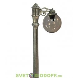 Столб фонарный уличный Fumagalli RICU BISSO/GLOBE 250 1L античная бронза, шар дымчатый 2,05м