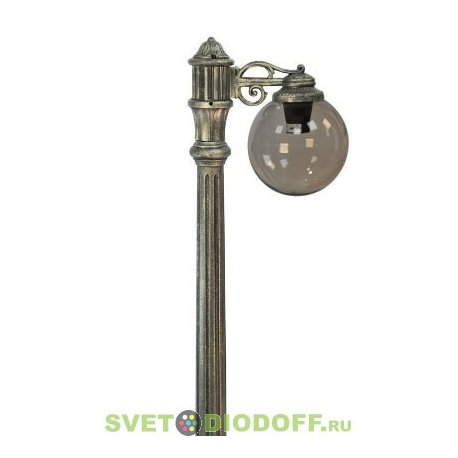 Столб фонарный уличный Fumagalli RICU BISSO/GLOBE 250 1L античная бронза, шар дымчатый 2,05м