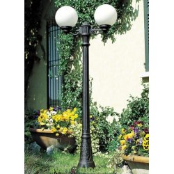 Столб фонарный уличный Fumagalli Ricu Bisso/GLOBE 250 2L черный, шар молочный 2,35м