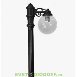 Столб фонарный уличный Fumagalli ARTU BISSO/GLOBE 250 1L DN черный, шар прозрачный 1,55м