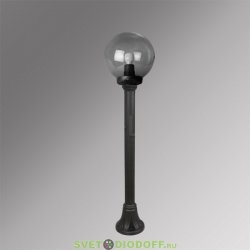 Столб фонарный уличный Fumagalli Mizar/GLOBE 300 черный, дымчатый 1,05м