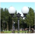 Столб фонарный уличный Fumagalli Ricu Ofir/Globe 300 2L черный, шар молочный 2,25м