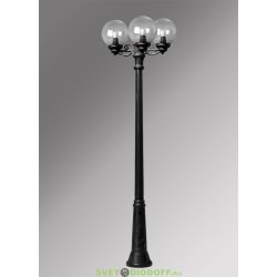 Столб фонарный уличный Fumagalli Ricu Bisso/GLOBE 300 3L черный, шар прозрачный 2,40м