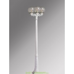 Столб фонарный уличный Fumagalli Ricu Bisso/GLOBE 300 3L белый, шар дымчатый 2,40м