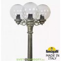 Столб фонарный уличный Fumagalli Ricu Bisso/GLOBE 300 3L античная бронза, шар прозрачный 2,40м