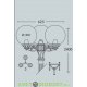 Столб фонарный уличный Fumagalli Ricu Bisso/GLOBE 300 3L античная бронза, шар прозрачный 2,40м