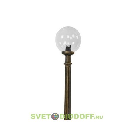 Уличный фонарный столб Fumagalli Nebo/Globe 300 античная бронза, плафон шар прозрачный 2,8м